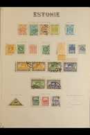 1918-1940 INTERESTING COLLECTION On Pages, Mint & Used Mostly All Different Stamps, Includes 1918 15k Perf 11½ Mint, 192 - Estonia