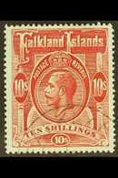1912-20 (wmk Mult Crown CA) KGV 10s Red/green, SG 68, Very Fine Used. For More Images, Please Visit Http://www.sandafayr - Falklandinseln
