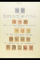 REUNION 1852-1893 VALUABLE COLLECTION On Leaves, Mint Or Used, Inc 1852 15c & 30c Reprints, 1885-86 5c On 40c Eagle (cre - Autres & Non Classés