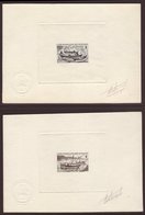 SOMALI COAST 1964 Die Proofs Of  The Local Boats Set, As Yv 320/21, Printed On Thick Embossed Paper And Signed By The En - Otros & Sin Clasificación