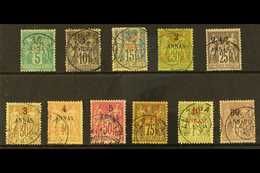 ZANZIBAR 1894-96 Surcharged Set Complete, Yvert 1/11, Very Fine Used, The 1½a On 15c With Faults (11 Stamps) For More Im - Otros & Sin Clasificación