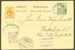 THREE EMPERORS' CORNER 1901 Picture Postcard Bearing Three-countries Franking Of Germany 5pf With "Myslowitz" Cds, Russi - Sonstige & Ohne Zuordnung