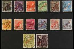 1949 "BERLIN" Overprints In Red Complete Set (Michel 21/34, SG B21/34), Very Fine Cds Used, All Stamps Expertized Schleg - Sonstige & Ohne Zuordnung