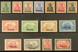 1920 (JUN-DEC) Overprints On Germany Complete Set, Michel 1/15, Never Hinged Mint. (15 Stamps) For More Images, Please V - Sonstige & Ohne Zuordnung