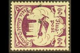 1921-22 60pf Purple Air With WATERMARK HORIZONTAL Variety, Michel 67y, Mint, Exp Dr Hindrichs. For More Images, Please V - Otros & Sin Clasificación