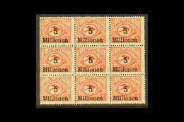 1923 (18 OCT) 5 Mio On 50,000M Red Air With SURCHARGE "5 Millionen" ON 10,000M STAMP Error, From Position 73, Michel 180 - Sonstige & Ohne Zuordnung