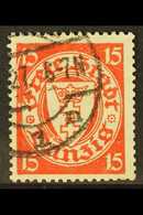 1925 (20 AUG) 15pf Vermilion -red With LONG TAIL TO UPPER LEFT "1" OF "15" Variety, Michel 214 I, Very Fine Used, Expert - Sonstige & Ohne Zuordnung