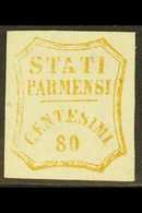 PARMA - PROVISIONAL GOVERNMENT 1859 80c Olive Bistre, Sass 18, Fine Mint No Gum With Good Margins All Round. Shallow Thi - Sin Clasificación