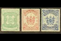 1896 25c, 50c And $1 Arms, Overprint Omitted, SG 80a/82a, Fine Mint. (3 Stamps) For More Images, Please Visit Http://www - Nordborneo (...-1963)