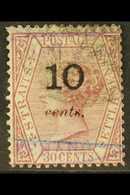 1880 (March) 10 On 30c Claret, SG 23, Nicely Used. For More Images, Please Visit Http://www.sandafayre.com/itemdetails.a - Straits Settlements