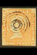 1848-59 1d Dull Vermilion Intermediate Impression (position 10), SG 11, Used With 4 Small Margins & Light Concentric- Ri - Mauricio (...-1967)