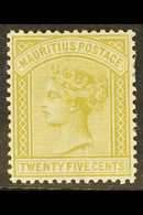 1879 25c Olive Yellow, Wmk CC, SG 97, Superb Mint. For More Images, Please Visit Http://www.sandafayre.com/itemdetails.a - Mauricio (...-1967)