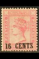 1883 16c On 17c Rose, SG 114, Very Fine Mint. Rare Stamp. For More Images, Please Visit Http://www.sandafayre.com/itemde - Mauritius (...-1967)