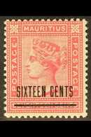 1883 16c On  17c Rose, SG 115, Very Fine And Fresh Mint. For More Images, Please Visit Http://www.sandafayre.com/itemdet - Mauritius (...-1967)