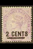 1886 2c On 38c Bright Purple, SG 116, Very Fine Mint. For More Images, Please Visit Http://www.sandafayre.com/itemdetail - Mauritius (...-1967)