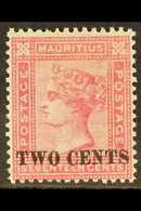 1891 2c On 17c Rose, SG 119, Very Fine Mint. Lovely Stamp. For More Images, Please Visit Http://www.sandafayre.com/itemd - Mauricio (...-1967)