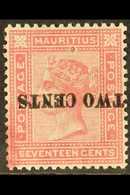 1891 2c On 17c Rose, Variety Surcharge Inverted", SG 119a, Fine Mint. BPA Cert. Scarce Stamp. For More Images, Please Vi - Mauritius (...-1967)