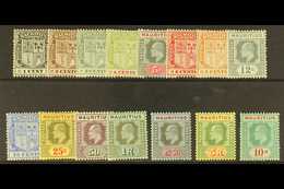 1910 Ed VII Set Complete, Wmk MCA, SG 181/95, Very Fine Mint. (15 Stamps) For More Images, Please Visit Http://www.sanda - Mauritius (...-1967)