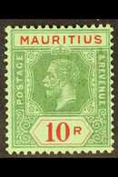 1913 10r Green And Red On Emerald, Olive Back, Geo V, SG 204b, Very Fine Mint. For More Images, Please Visit Http://www. - Mauricio (...-1967)