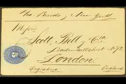 1888 (8 Aug) Cover From Matehuala To London, Bearing 1887 Numeral 5c Ultramarine With Coloured Ruled Lines, Perf 12 (SG  - México