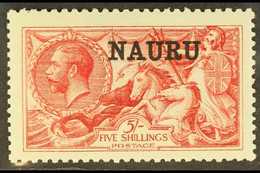 1916-23 5s Bright Carmine Seahorse, De LA Rue Printing, SG 22, Very Fine Mint. For More Images, Please Visit Http://www. - Nauru