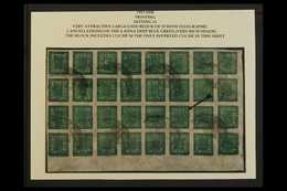 1917-30 IMPRESSIVE LARGE MULTIPLE 4a Deep Blue-green, SG 41, Scott 17, Or Hellrigl 43, From Setting 11, A Used With Tele - Nepal