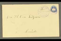 POSTAL STATIONERY 1895 5c Blue Envelope, H&G 29, Very Fine Commercially Used With "Granada / 30 SEP 1895" Duplex Cancel, - Nicaragua