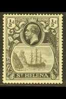 1922-37 ½d Grey-black & Black, Wmk Script CA, BROKEN MAINMAST VARIETY, SG 97ha, Mint. For More Images, Please Visit Http - Isla Sta Helena