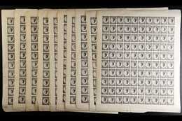1872-79 2pa Black Newspaper Type II Imperf (Michel 20 II, SG N53), Eleven Never Hinged Mint COMPLETE SHEETS Of 100. Cat  - Serbien