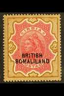 1903 2r Carmine And Yellow Brown, QV, SG 22, With Unlisted Overprint Error "8" For "S", Very Fine Mint. Attractive Curio - Somaliland (Herrschaft ...-1959)