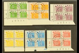 POSTAGE DUES 1972 Set In Blocks Of 4, Mostly Cylinders, SG D75/80, Used, Cancelled To Order (6 Blocks). For More Images, - Sin Clasificación