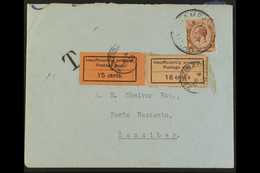 1926-30 POSTAGE DUE ERROR ON COVER Envelope From Kampala To Zanzibar, Bearing The KUT 1c Brown Tied Kampala Cds, With "T - Zanzibar (...-1963)