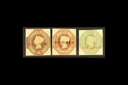 1847-54 Embossed Issue Complete Set, Each Overprinted "SPECIMEN", Cut To Shape And Mounted On White Card. Very Rare, Spe - Otros & Sin Clasificación