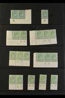 1902-11 ½d Green CONTROL NUMBERS. A Collection Of Mint Singles, Pairs & Corner Strips 3 With Marginal Controls From A To - Ohne Zuordnung