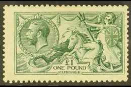 1913 £1 Dull Blue Green Waterlow Seahorse, SG 404, Mint Very Lightly Hinged. Lovely Fresh Stamp. For More Images, Please - Ohne Zuordnung