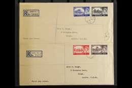 1955 CASTLES HIGH VALUES The Set On Two Matching Registered Plain FDC's (10s & £1 Tied By 1st Sept Cds, 2s6d & 5s Tied B - FDC