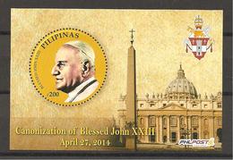 FILIPPINE - 2014 Canonizzazione Di Papa GIOVANNI XXIII Foglietto  Nuovo** MNH - Papes