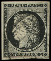 EMISSION DE 1849 - 3a   20c. Noir Sur Blanc, Obl. Càd T13, TB - 1849-1850 Cérès
