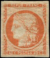 * EMISSION DE 1849 - 5A    40c. Orange Foncé, Ch. Légère, Marges énormes, Superbe - 1849-1850 Ceres