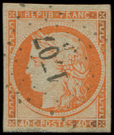 EMISSION DE 1849 - 5    40c. Orange, Obl. PC 1707 De LEZAT-S-LEZE, TB. C Et J - 1849-1850 Ceres