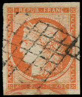 EMISSION DE 1849 - 5    40c. Orange, Oblitéré GRILLE, TB. C - 1849-1850 Cérès