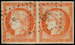 EMISSION DE 1849 - 5    40c. Orange, PAIRE Obl. PC 898, TB/TTB. C - 1849-1850 Ceres