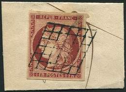 EMISSION DE 1849 - 6     1f. Carmin, Obl. GRILLE S. Fragt, TB/TTB - 1849-1850 Ceres