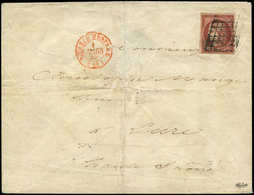 Let EMISSION DE 1849 - 6A    1f. ROUGE-BRUN, Léger Pli D'angle, Obl. GRILLE S. Env., Càd Rouge BUREAU CENTRAL 1/3/49, TB - 1849-1850 Cérès