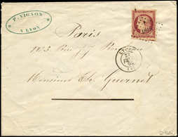 Let EMISSION DE 1849 - 6     1f. Carmin Obl. PC 1818 S. Env., Càd T15 LYON 22/2/52, TTB. C - 1849-1850 Ceres