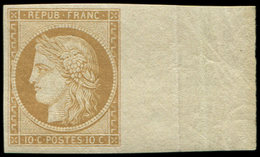 ** EMISSION DE 1849 - R1f  10c. Bistre Clair, REIMPRESSION, Grand Bdf, Superbe - 1849-1850 Ceres