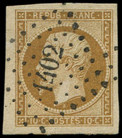 PRESIDENCE - 9    10c. Bistre-jaune, Obl. PC, Très Grandes Marges, Superbe. C - 1852 Louis-Napoléon