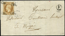 Let PRESIDENCE - 9    10c. Bistre-jaune, Obl. OR 4 Fois Sur LAC 1855, Boite E, RR, TB. Br - 1852 Louis-Napoléon