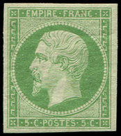 * EMPIRE NON DENTELE - 12a   5c. Vert-jaune, Belles Marges, Très Frais Et TB - 1853-1860 Napoléon III