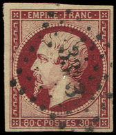 EMPIRE NON DENTELE - 17Al 80c. Carmin Foncé, Obl. PC 3383, TB - 1853-1860 Napoléon III